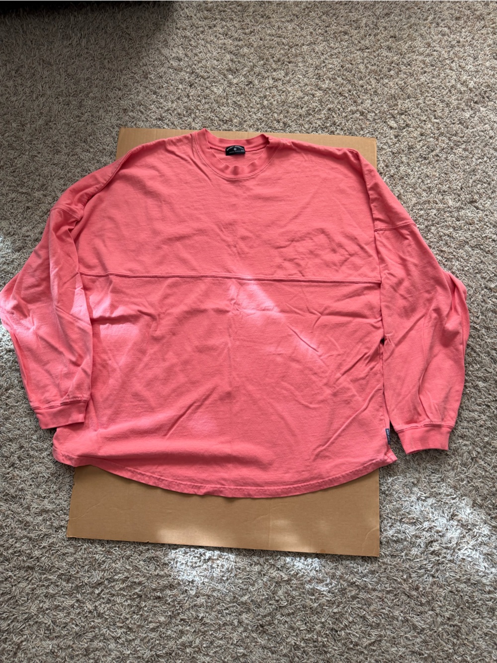 Long Sleeve Crew Neck Shirt in Coral - Men's Casual Top